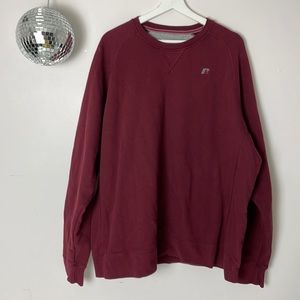 🍒 RUSSELL ATHLETIC burgundy maroon crewneck sweatshirt XXL 🍒